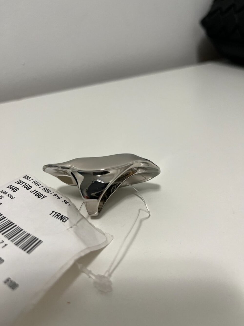 $590 Alexander McQueen Beam Ring color: SILVER New Size 11 Statement Ring Women - Picture 11 of 15